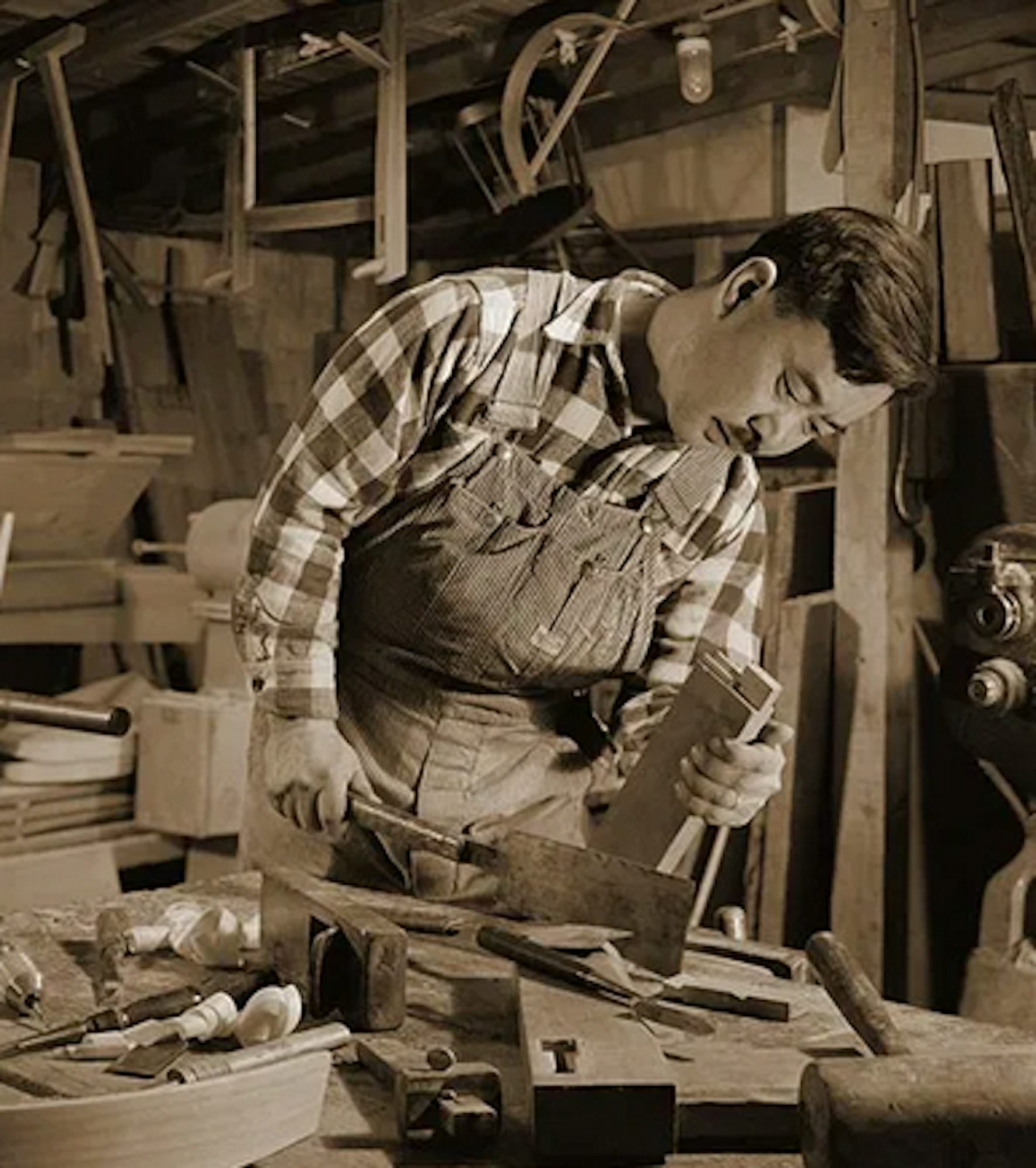 George Nakashima in his workshop