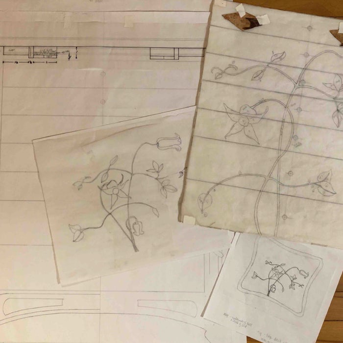 Sharon Mehrman Thread Chest sketches of inlays