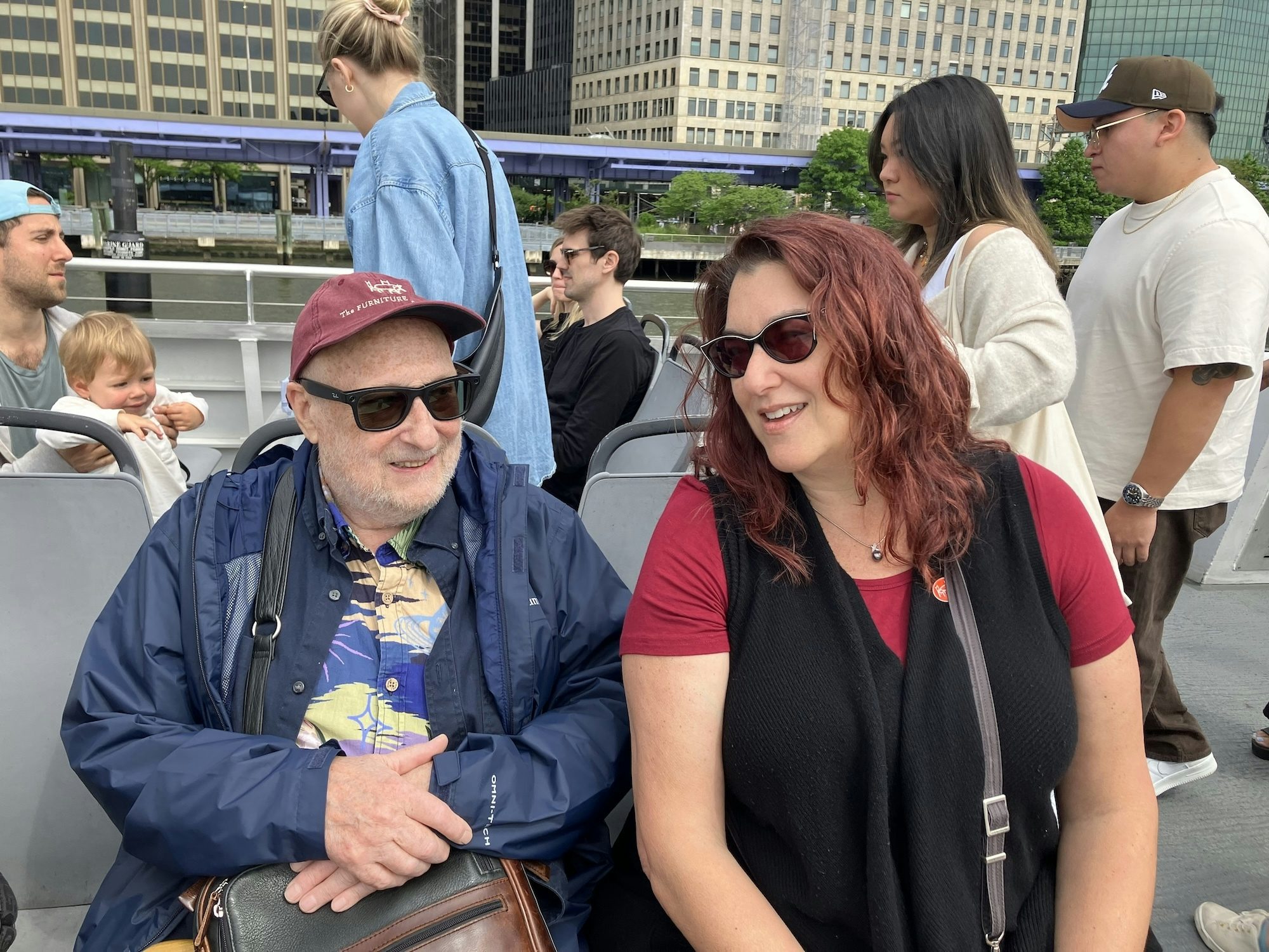 John Kelsey and Pam Robinson on the Ferry to Red Hook