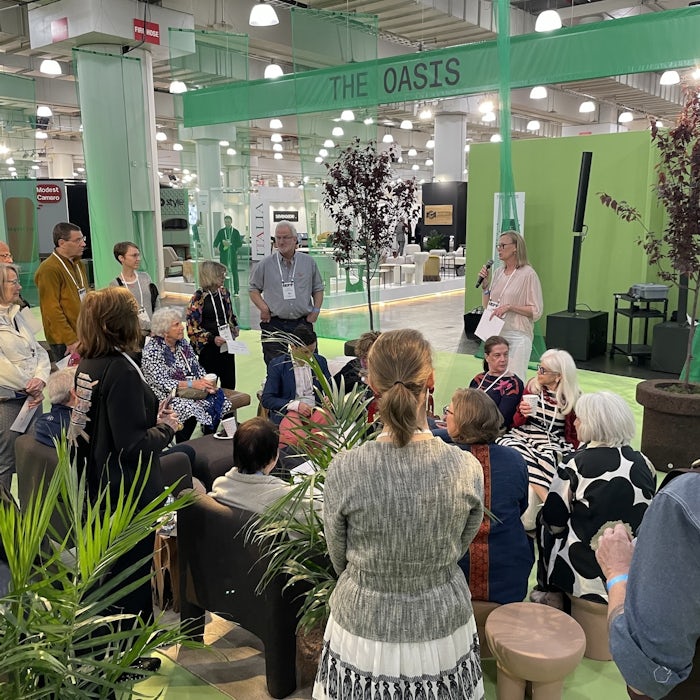 Monica Hampton Talking to Group at ICFF