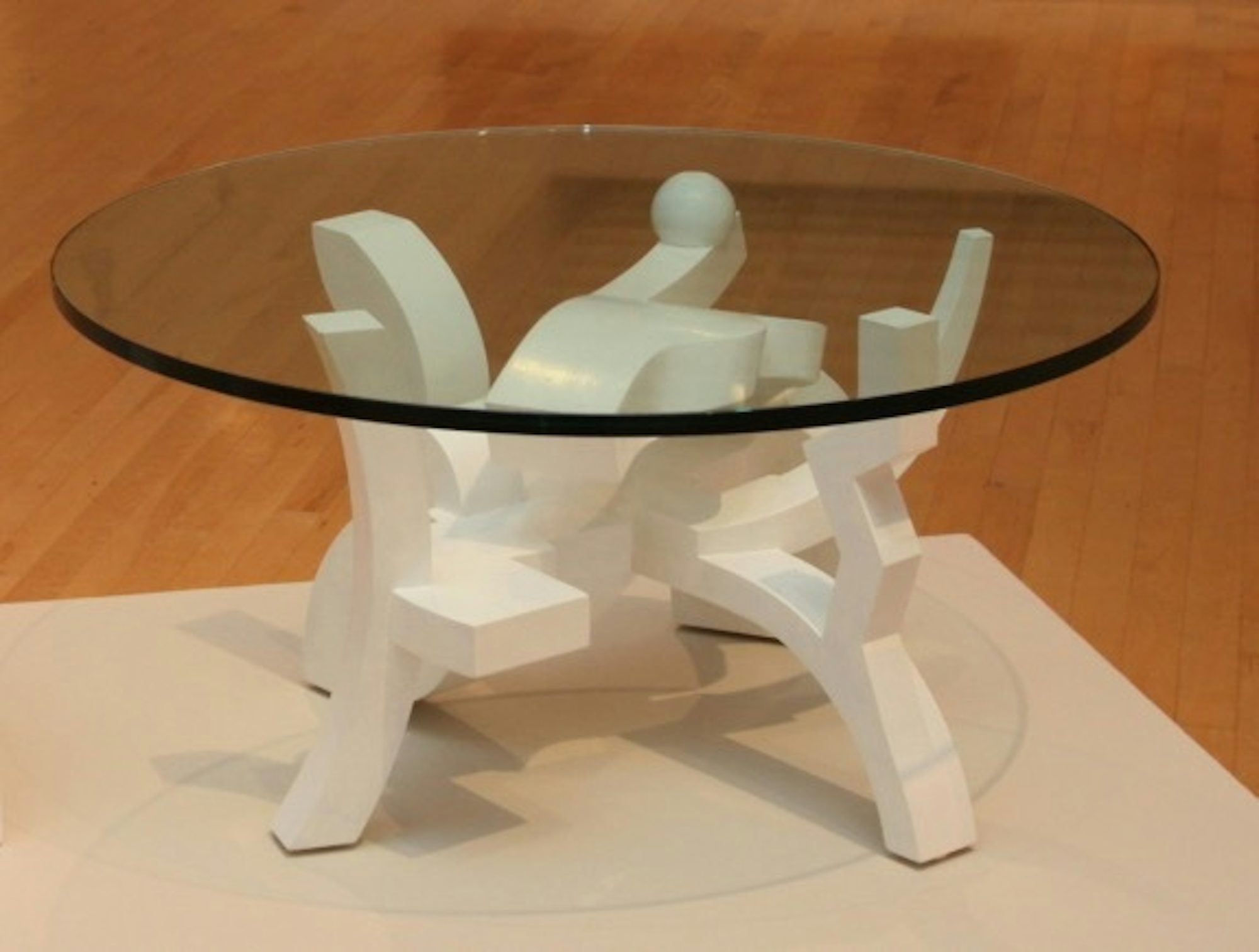 GKB White Glass Table