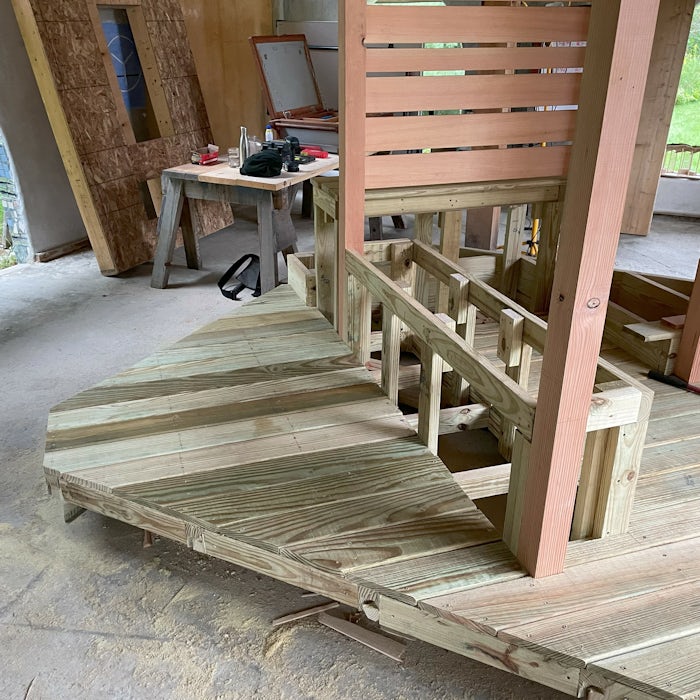 Yestermorrow Bus Shelter - In progress 1