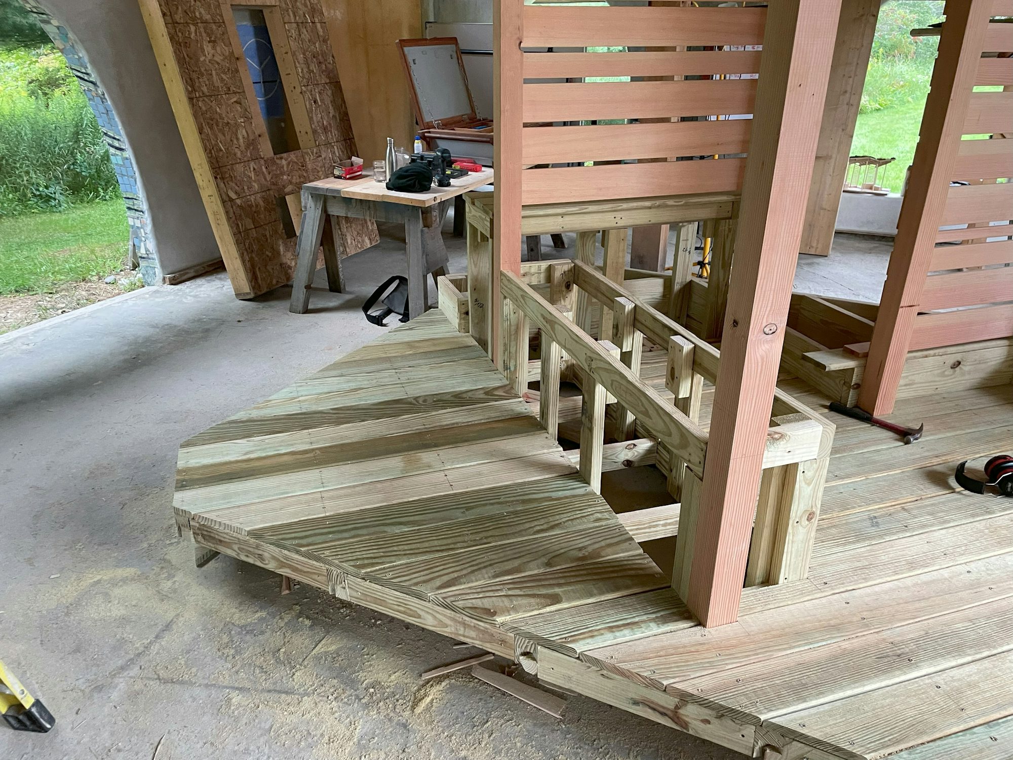 Yestermorrow Bus Shelter - In progress 1