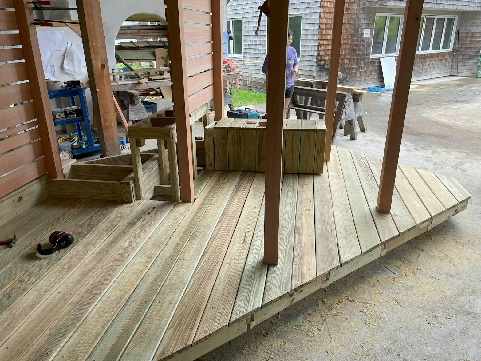 Yestermorrow Bus Shelter - In progress 2